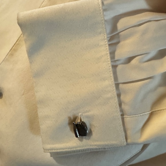 Men's Stubbs Western White ZigZag Beer Barrel Button French Cuff Shirt Size M NW - Picture 7 of 12